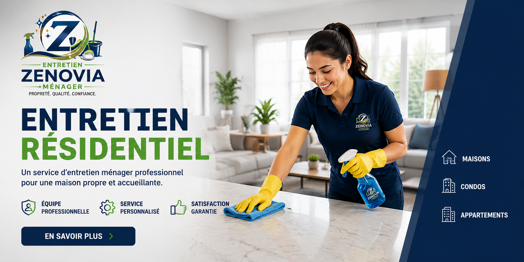 Service d'entretien ménager résidentiel et commercial — Entretien Zenovia Ménager